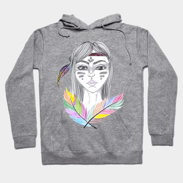 Indian Woman Hoodie by BalumbaArt